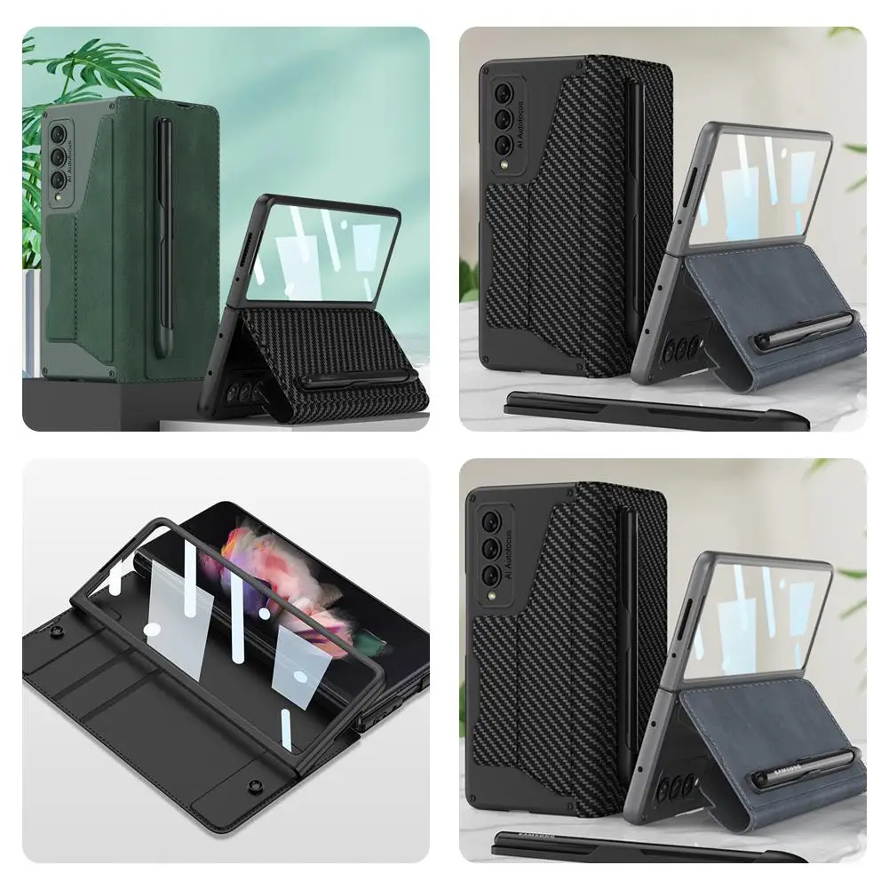 

Кожаный чехол-бумажник с откидной крышкой для Samsung Galaxy Z Fold 3 4 5, чехол для телефона со съемным слотом для карты и держателем, чехол для Z Fold 4 2 fu P8H8