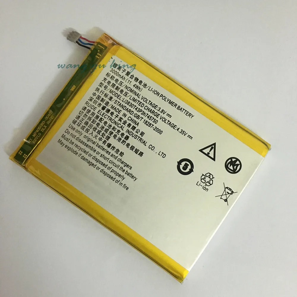 3.8V 3000mAh Li3830T43P3h745750 For ZTE Battery