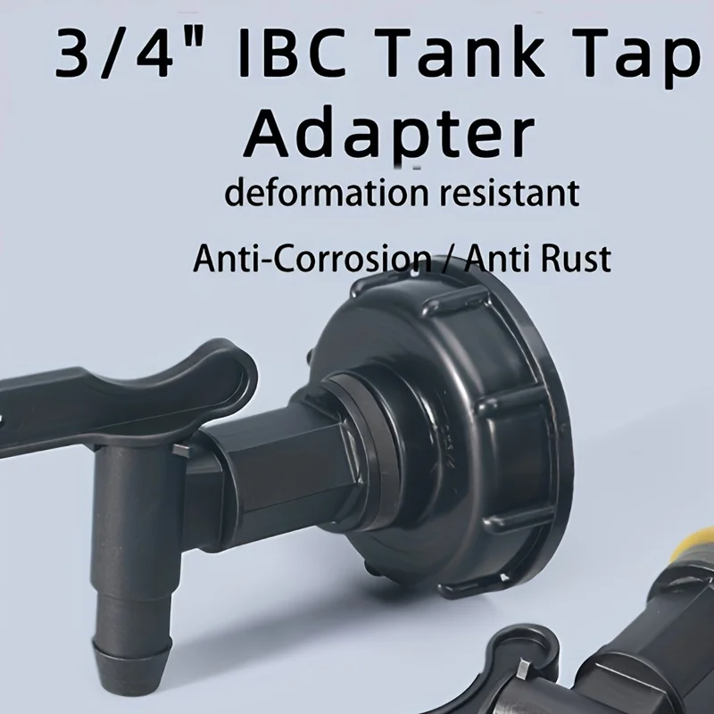 Tank Tap Adapter 1pc 3/4" IBC Tank Tap Adapter Coarse Thread Garden Water Tanks Faucet for 3/4" Hoses Brass Replacement Connector Valves