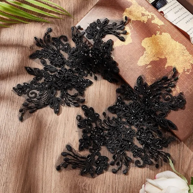 Set 24 Toppe Di Pizzo Ricamate - Applique Floreali Per Decorare Abiti, Borse E Accessori - Foto 13