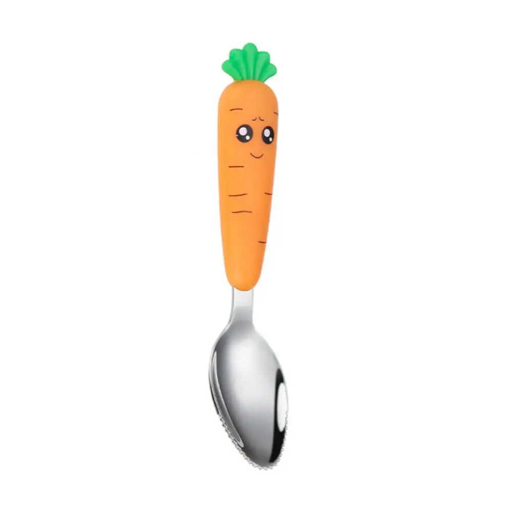 Carrot Cutlery Durable Child Safety Cute Stainless Steel Utensils Children Spoon Fork