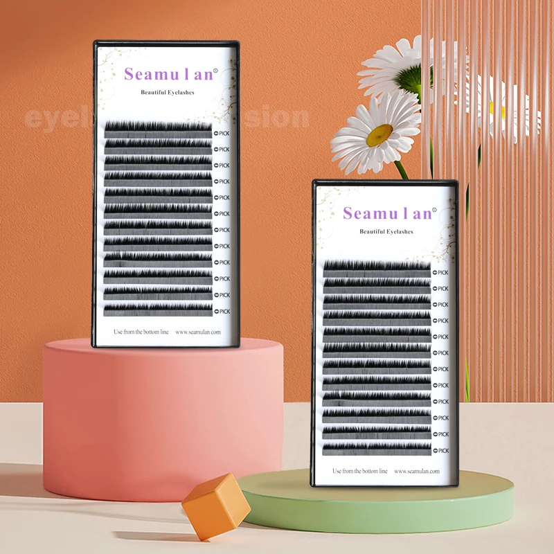 

Seamulan Individual Lashes CC/DD/M Curl All Size Matte Black High Quality Russian Lashes Eyelashes Extension Manga Lash