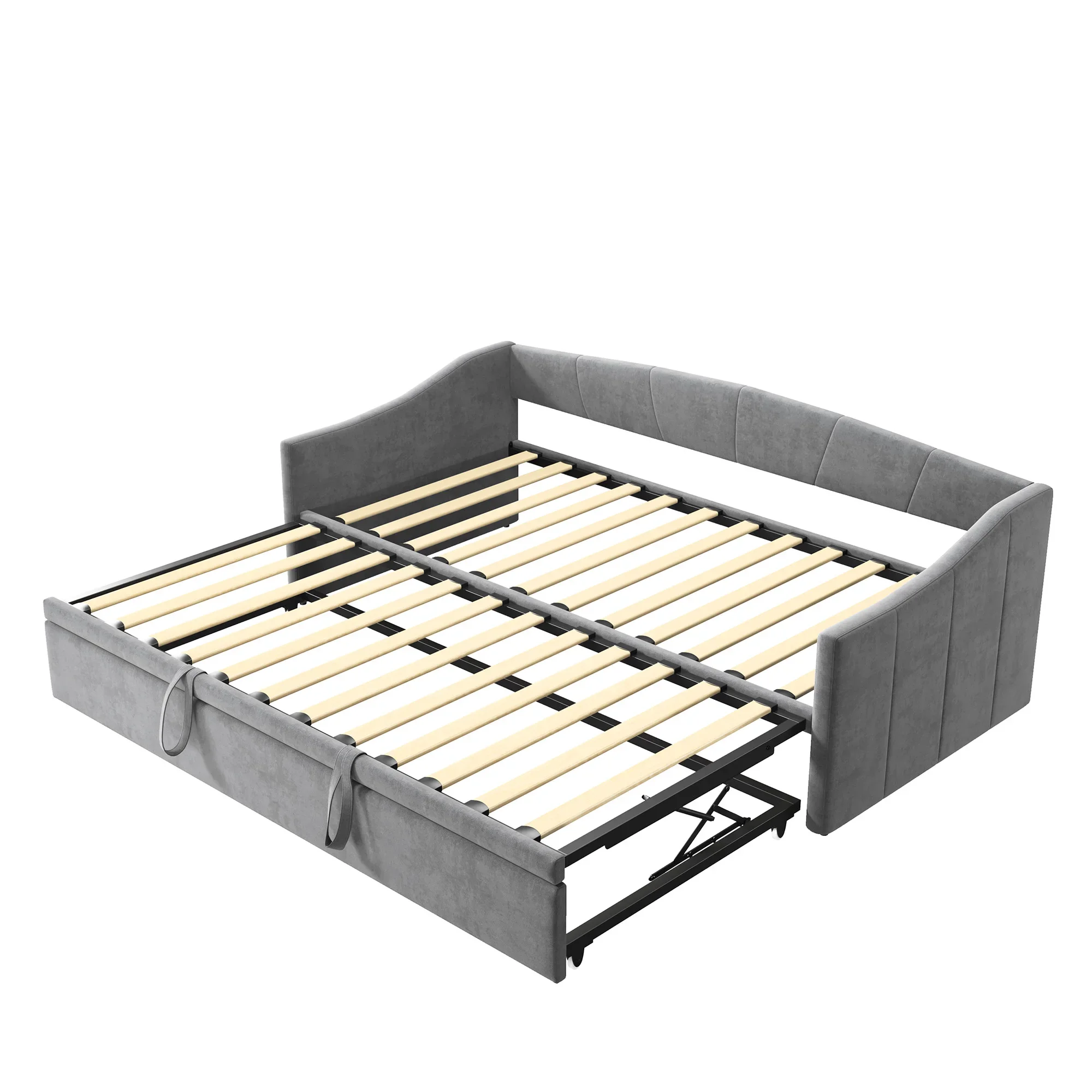 Rosahqnda 90/180x200 cm Klappsofa-Bett Ausziehcouch Einzelbett gepolstertes Tagesbett mit Ausziehbett ohne Matratze – Detail 16