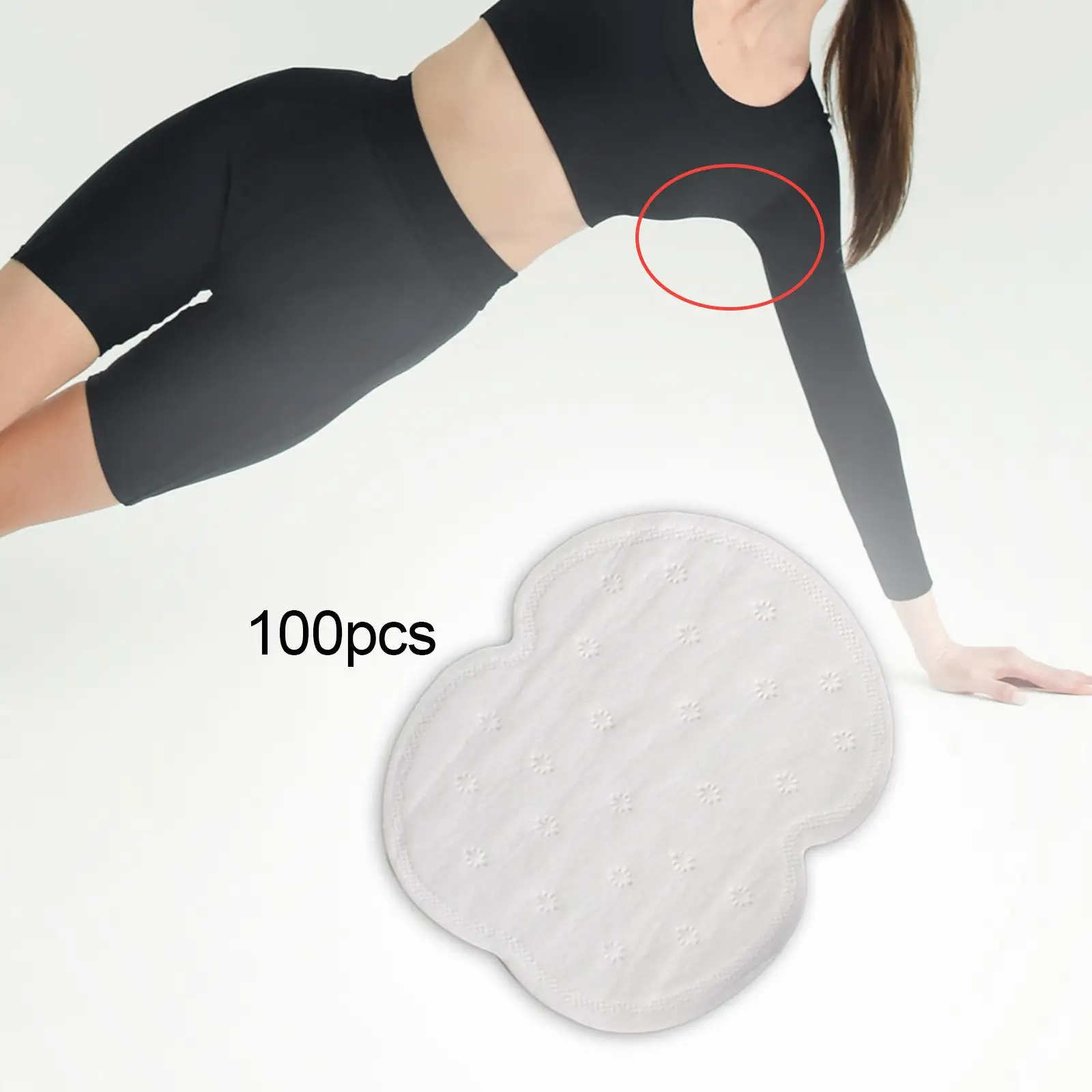 100x Disposable Underarm Sweat Pads White Comfortable Breathable Summer Clothing Underarm Shields Pads for Woman Girls Ladies