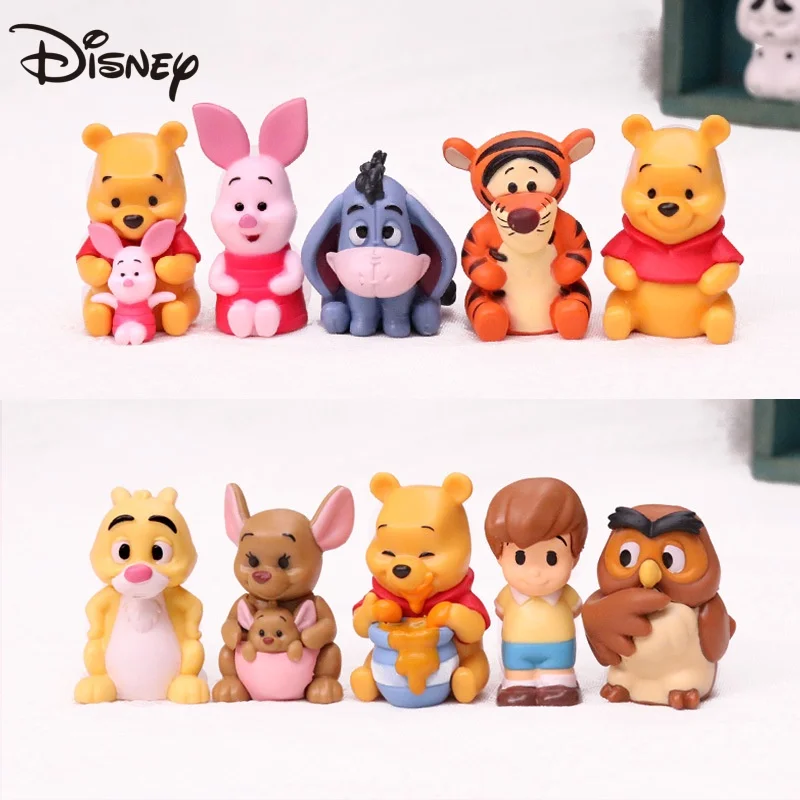 

Disney Cartoon Doll Model Mickey Minnie Mouse Anime Action Figures Winnie Stitch Desktop Decoration Model Children Birthday Gift