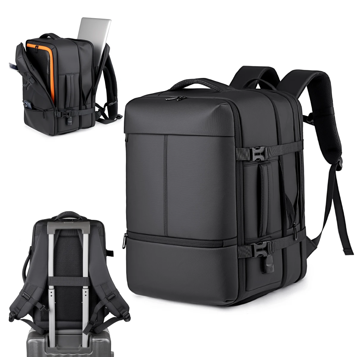 Large-Capacity Multi-Pocket Casual Backpack Business Travel Laptop Bag Lightweight Expandable Commuting Travel Storage Bag for Boarding and Going Out