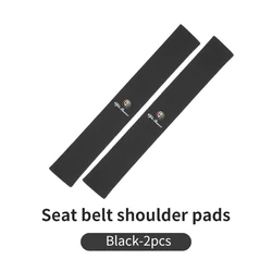 Luxurious Suede Seat Belt Cover Shoulder Protector (Black - 2PCS)