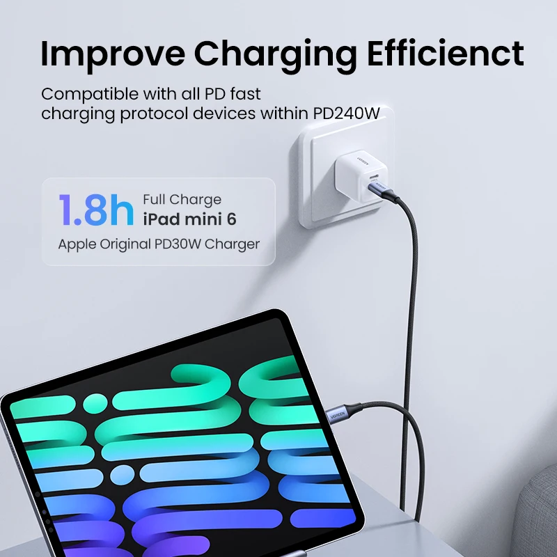 UGREEN 240W USB Type C Cable Power Line PD3.1 PS5 Nintendo Switch Galaxy S22 MacBook Blazing-Fast Charging Cable 48V5A USB C