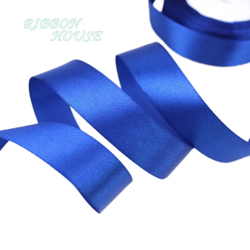 (25 yards/roll) Blue Single Face Satin Ribbon Gift Wrapping Christmas ribbons
