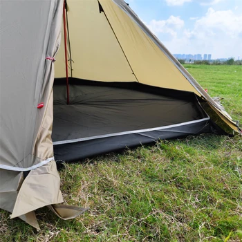 10.5' x 5.2' Outdoor Camping Tent Stove Jack Teepee Windproof Waterproof Rip-Resistant Easy Carry for Family Hiking Backpacking 6