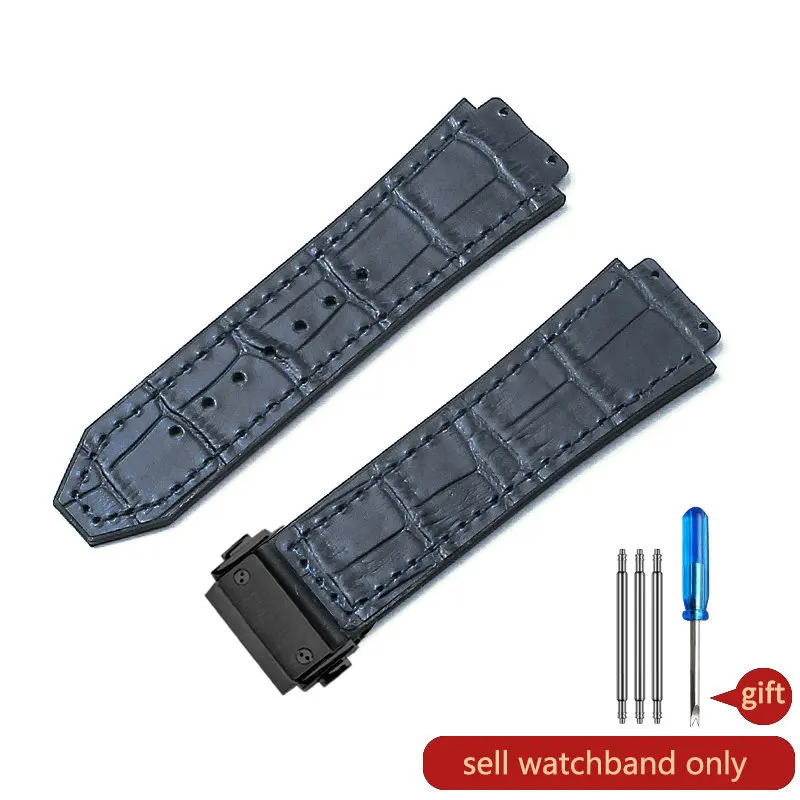 Hublot Yubo Watch Classic Fusion Series Leather Silicone Watchband with Tool, 19mm, Convex Interface