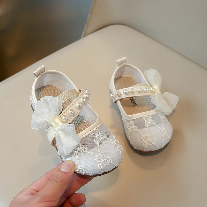 Girls Leather Flat Shoes with Embroidered Loafers for Casual Wear