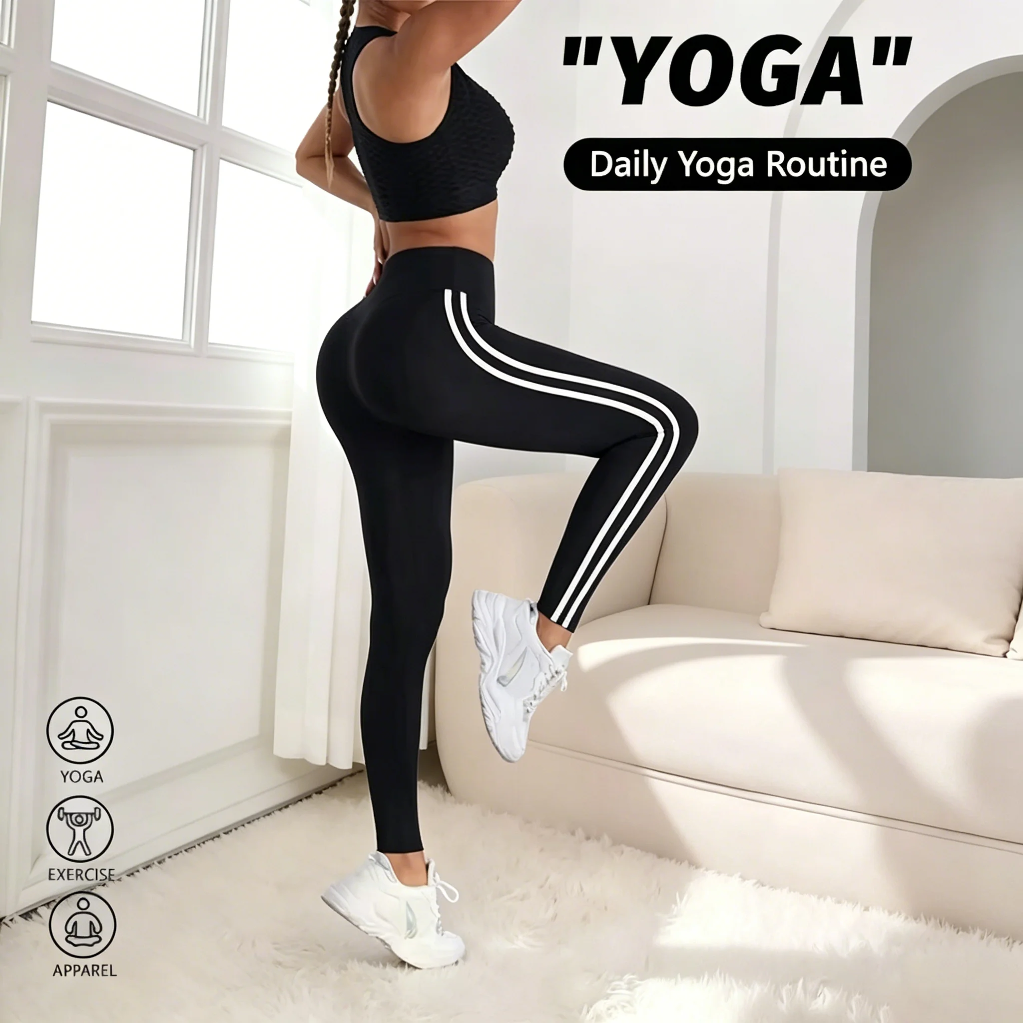 Womens's Leggings for Summer High Waist Butt Lifting Stretchy quick drying Tummy Control Soft Workout Yoga Pants for Gym Running - 2