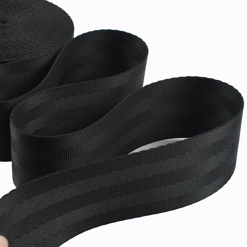 Black Nylon Webbing Tape for Sewing and Crafting - Various Widths and Lengths Available