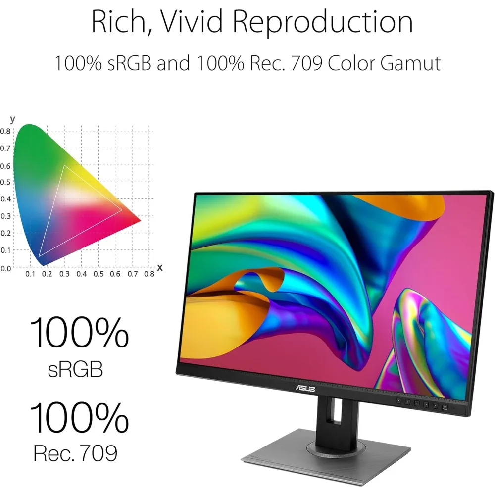 ProArt Display PA278QV 27&rdquo; WQHD (2560 x 1440) Monitor, 100% sRGB/Rec, IPS, DisplayPort HDMI DVI-D Mini DP