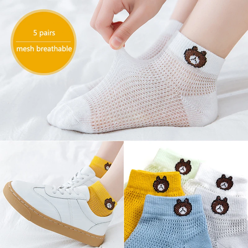 Cotton Baby Short Socks 1 Pair Toddler Boys Girls Summer Mesh Thin Sock Kids Children Colorful Socks