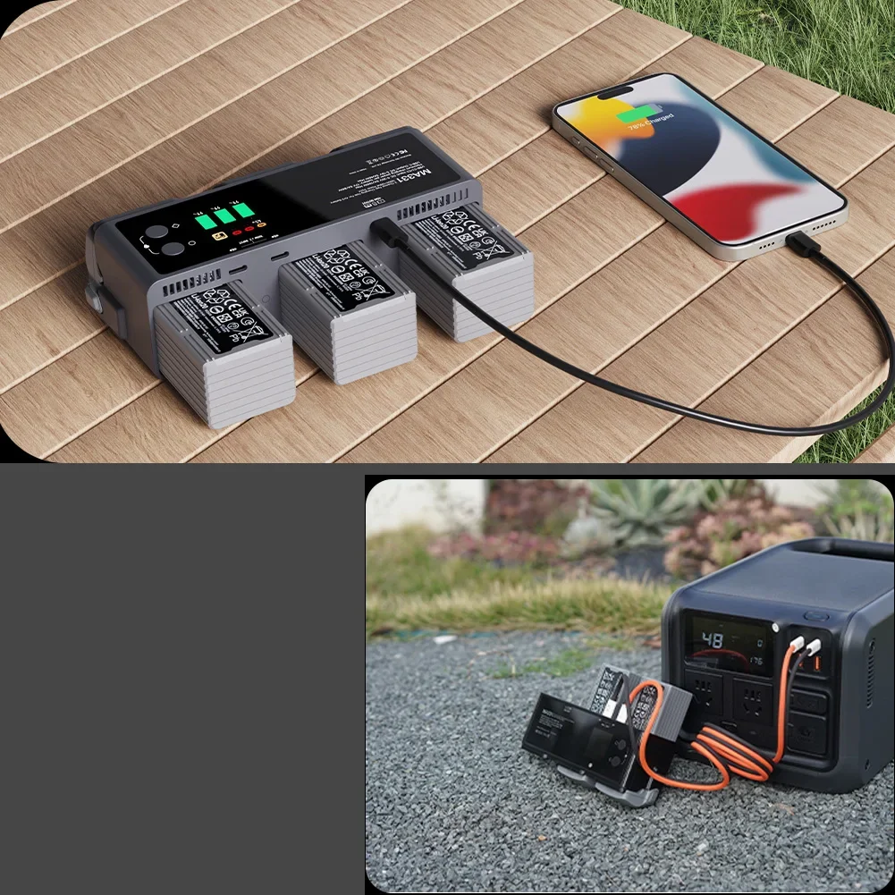 ISDT MA331 200W (Dual 100W) Smart Battery Fast Charging Butler USB Type-C Plug OTA Upgrades for DJI Air3 Aerial FPV Drone thumbnail 3