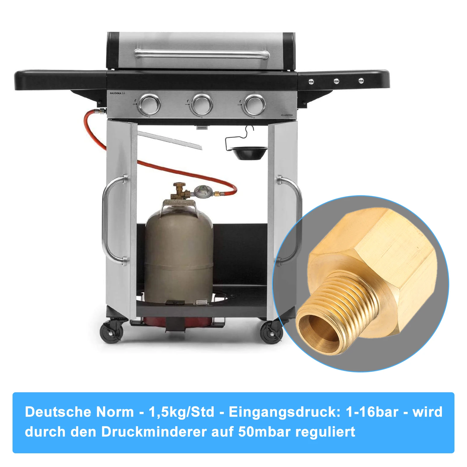 Regolatore Di Pressione Del Gas, 50 Mbar, Tubo Del Gas, 150 Cm - Foto 7