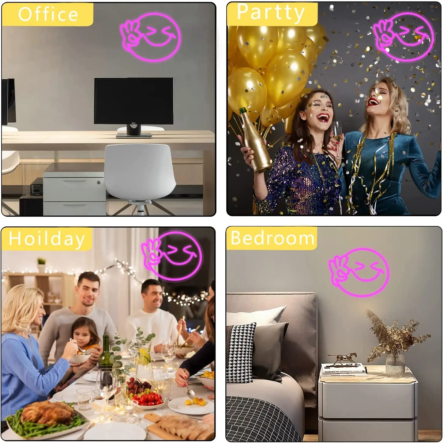 Рисунок 4 - Цветная неоновая вывеска с улыбающимся лицом