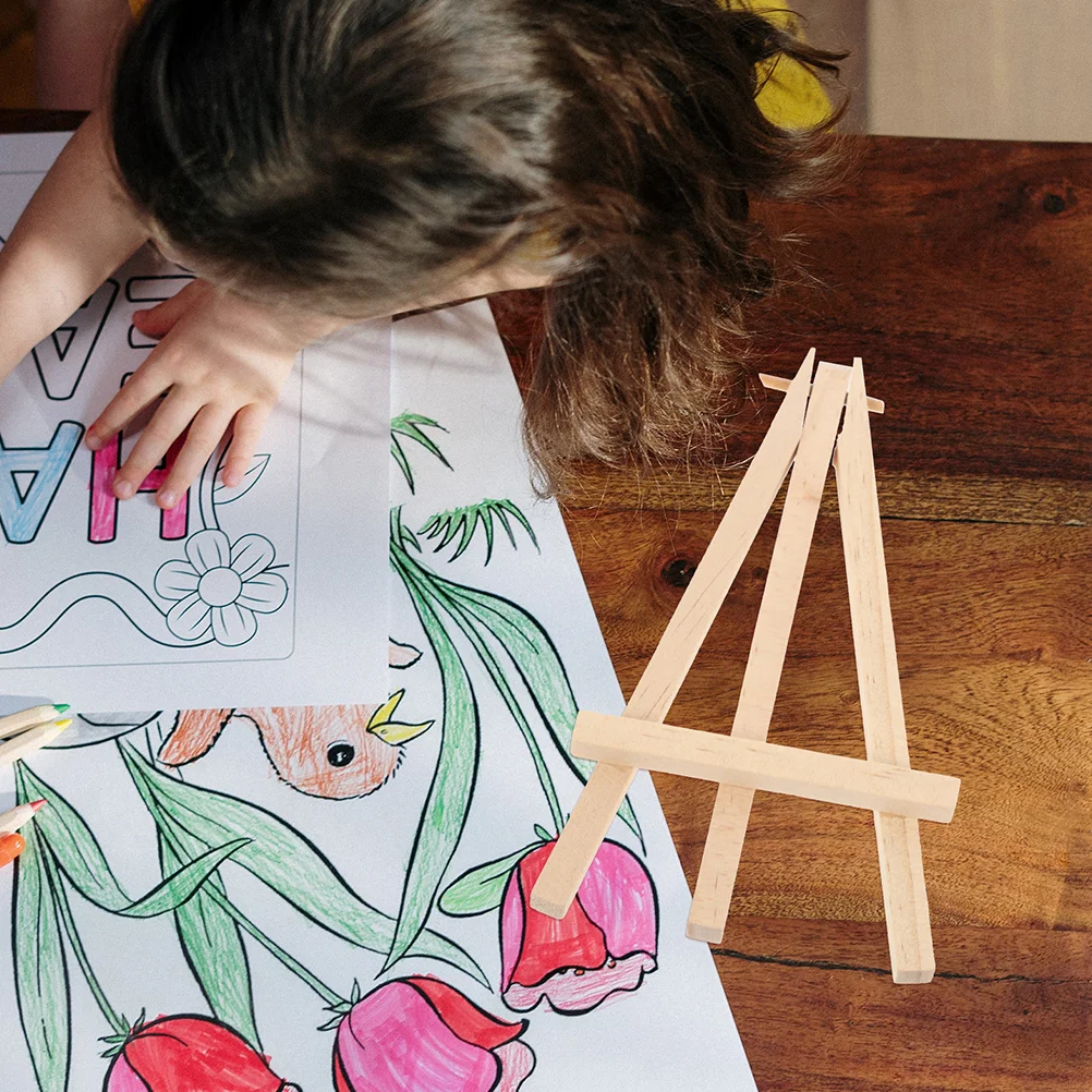 

2 Pcs Game Card Holder Display Shelf Business Stand Desktop Mini Table Tripod Tiny Wooden