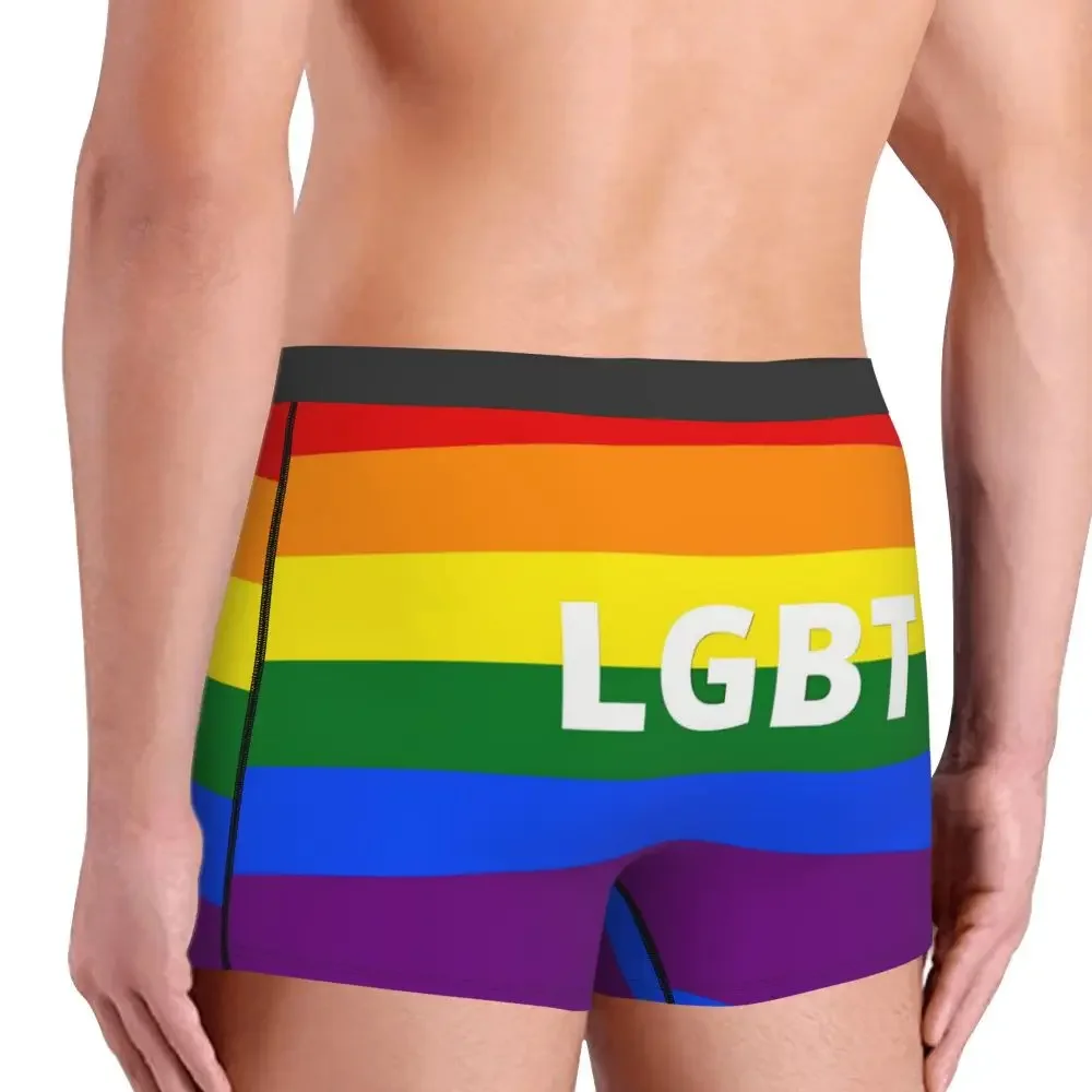 LGBT Men Boxer Briefs Pride Flag Breathable Creative Underwear Top Quality Print Shorts Gift Idea