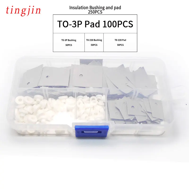 TO-220 TO-3 Bushing Transistor Insulation Pads Silicone Heatsink Shim Washer 250pcs/set for Laptop CPU GPU