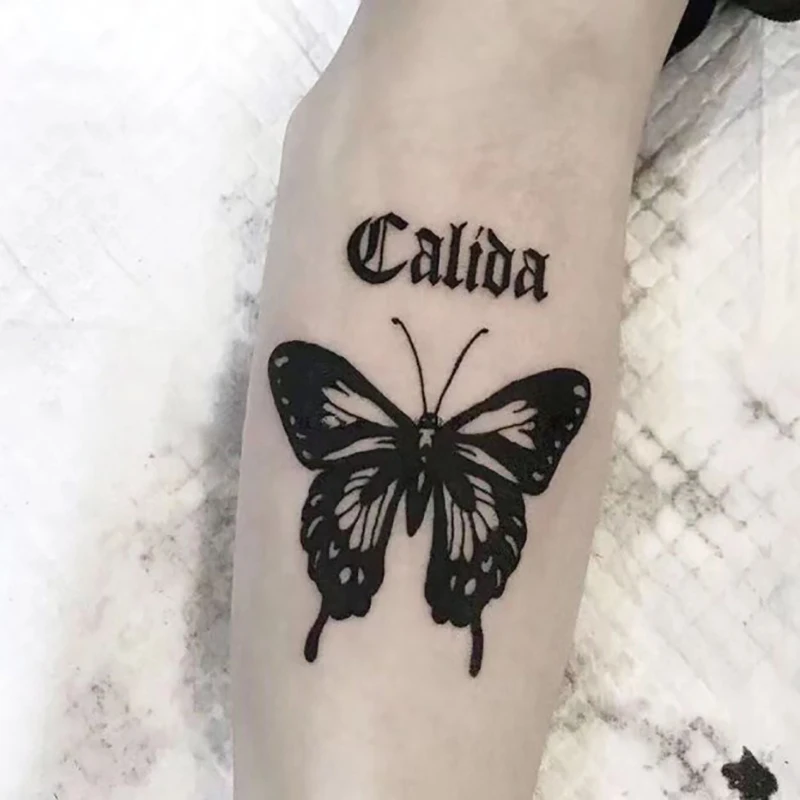 10 szt. Wodoodporna tymczasowa naklejka na tatuaż mały motyl tatuaże do ciała sztuczny Tattoo Flash tatuaż obojczyk dla mężczyzn kobiet dzieci