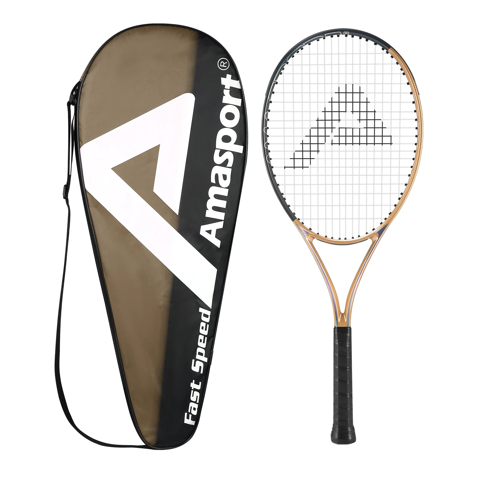 AMA SPORT Fast Control Tennis Rackets-27 inch-Graphite Tennis Racquet Intermediate Pre Strung