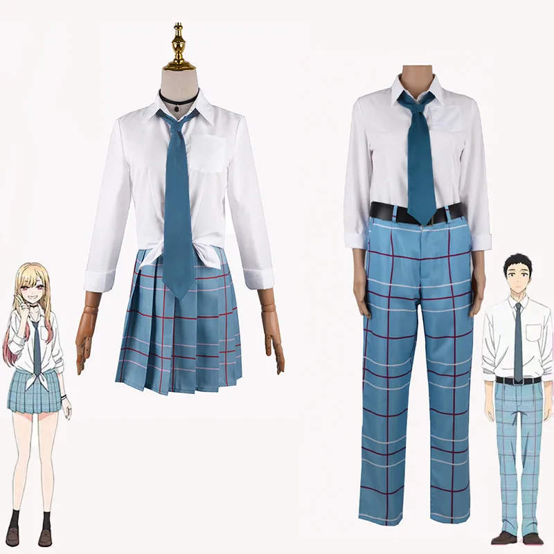 

Anime My Dress Up Darling Marin Kitagawa Cosplay Costume JK School Uniform Skirt Outfits Wakana Gojo Halloween Carnival Suit