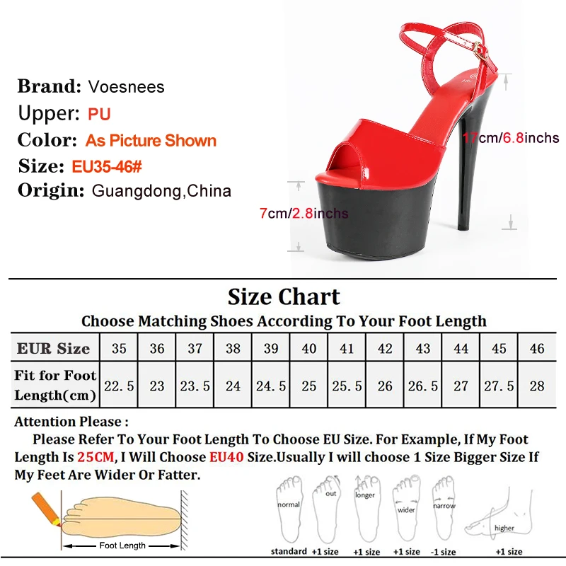 17CM Red High Heeled Sandals  Striper Shoes for Women High Heels With Straps Open Toe Platform Wedding Shoes Female Stiletto