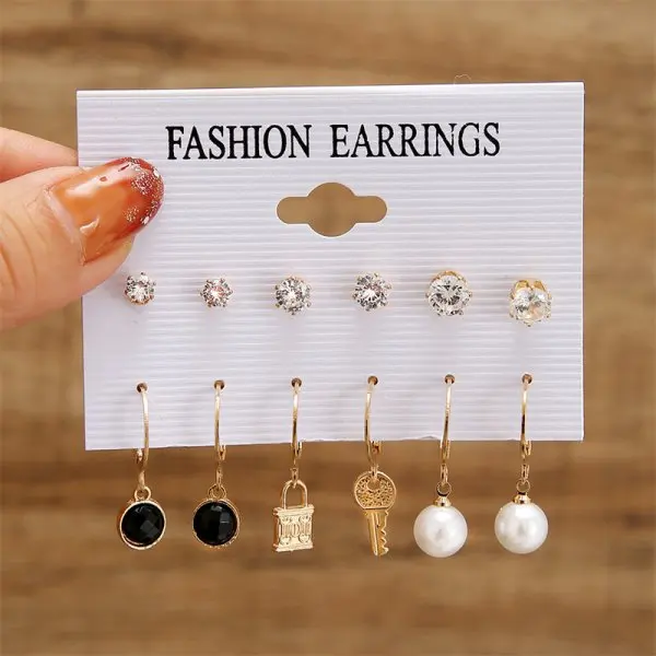 Korean Trendy Geometirc Butterfly Pearl Earrings Set For Women Resin Acrylic Star Heart Round Hoop Earrings Brincos Jewelry Gift ER22Y0604