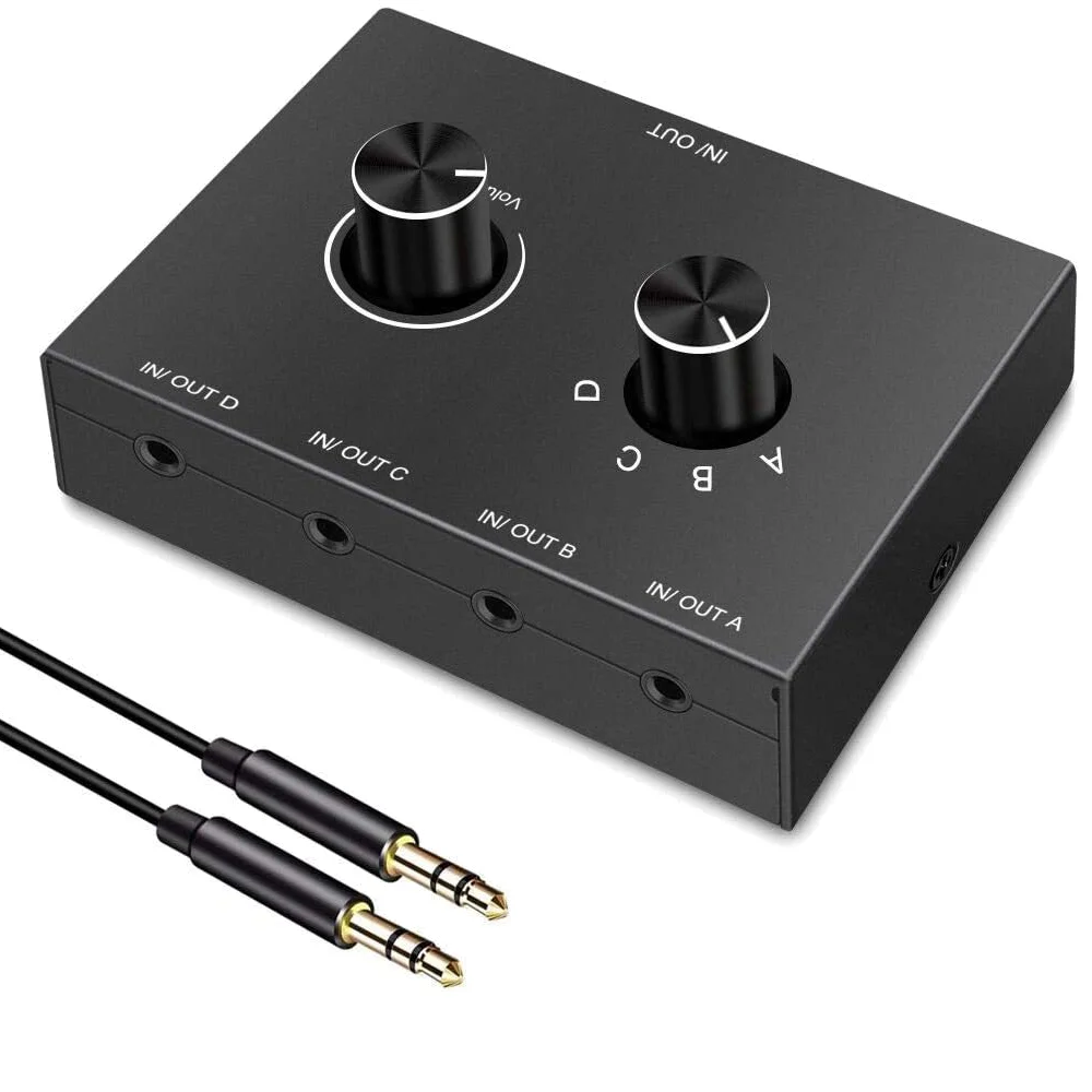 4-Way-3-5mm-Stereo-Audio-Switcher-Bi-Directional-Audio-Switch-Splitter ...