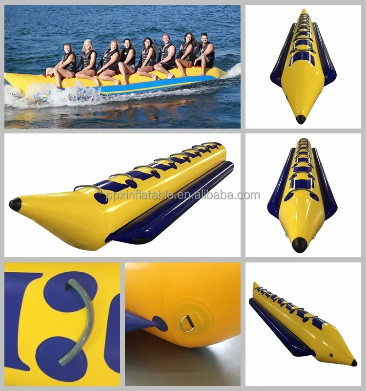 Inflatable Water Game Toy Flying Fish Rowing Boat Owable Fly Fish Water Sports Flying Inflatable Banana Boat