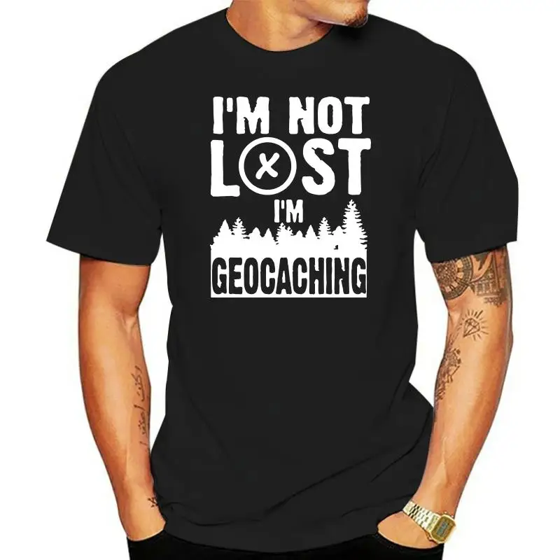 

Горячая Распродажа, хлопковая Футболка I'm Not Lost I'm Geocaching, мужская повседневная футболка с коротким рукавом и круглым вырезом, черного _ серого _ белого цвета