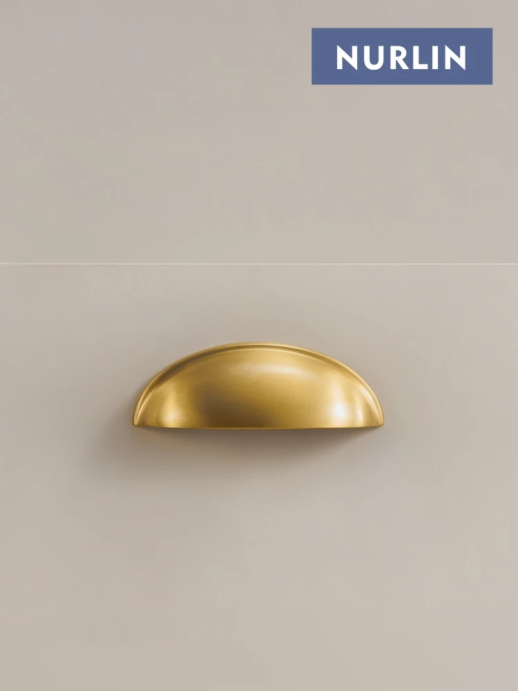 Nurlin Brass Cup Shape Pull Handle Cabinet Drawer Handles Vintage Pastoral Knobs cabinet handles