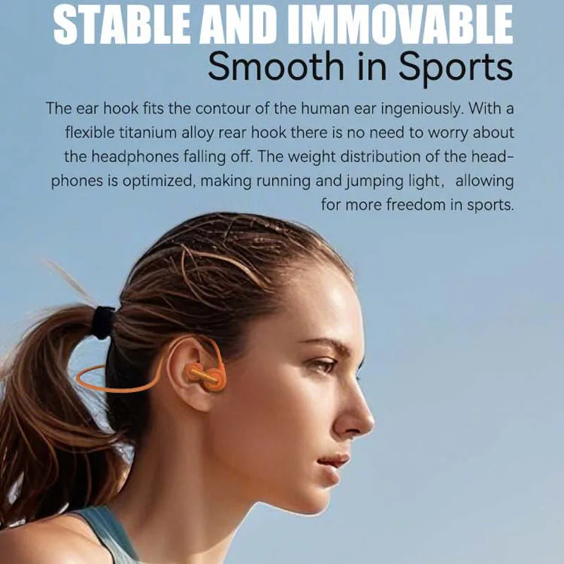 Bluetooth5.4 Bone Conduction Headphones IPX7 Waterproof Swimming Sports Music Headset Magnetic Charging Handsfree Call Earphones