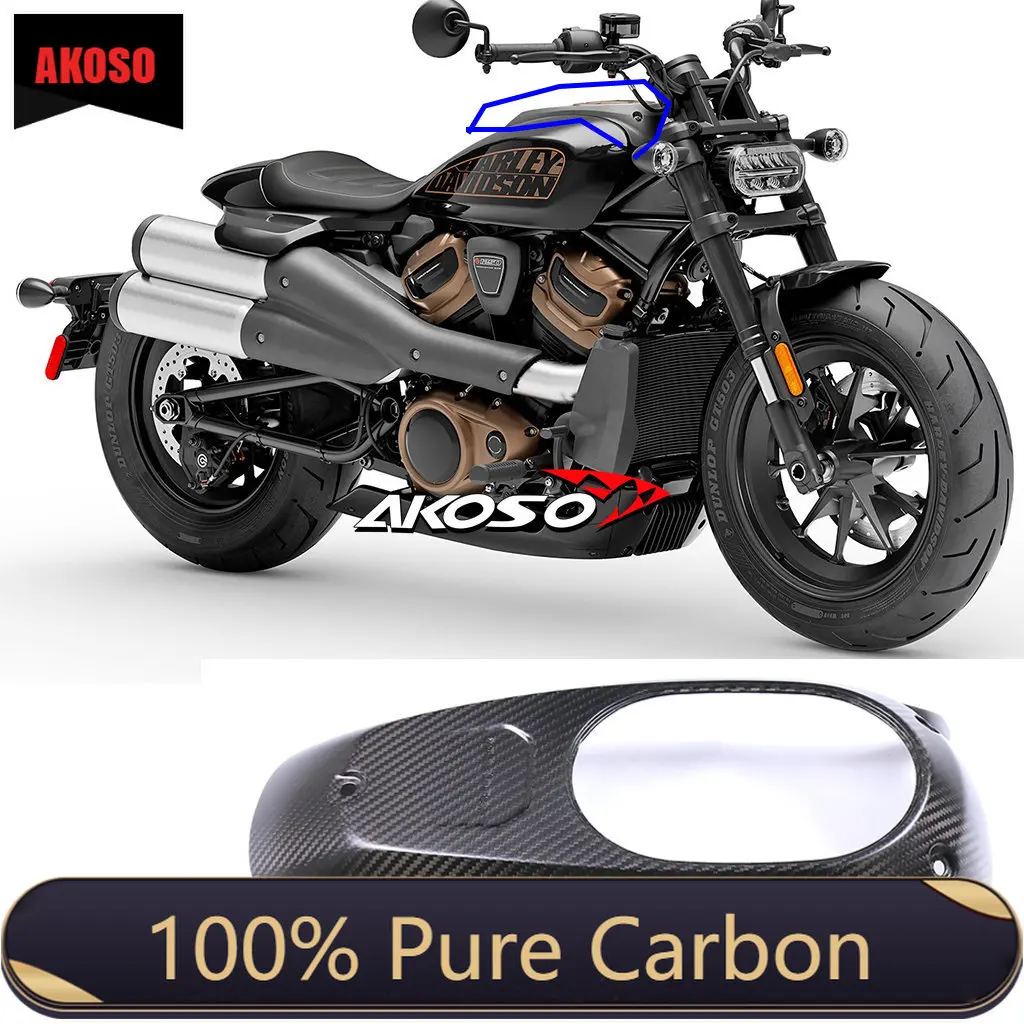 100 3K Pure Carbon Fiber Motorcycle Tank Cover Fairings Kit For Harley