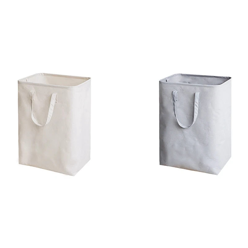 

Contracted Style Japan Style Canvas Folding Laundry Basket Dirty Clothes Waterproof Bucket