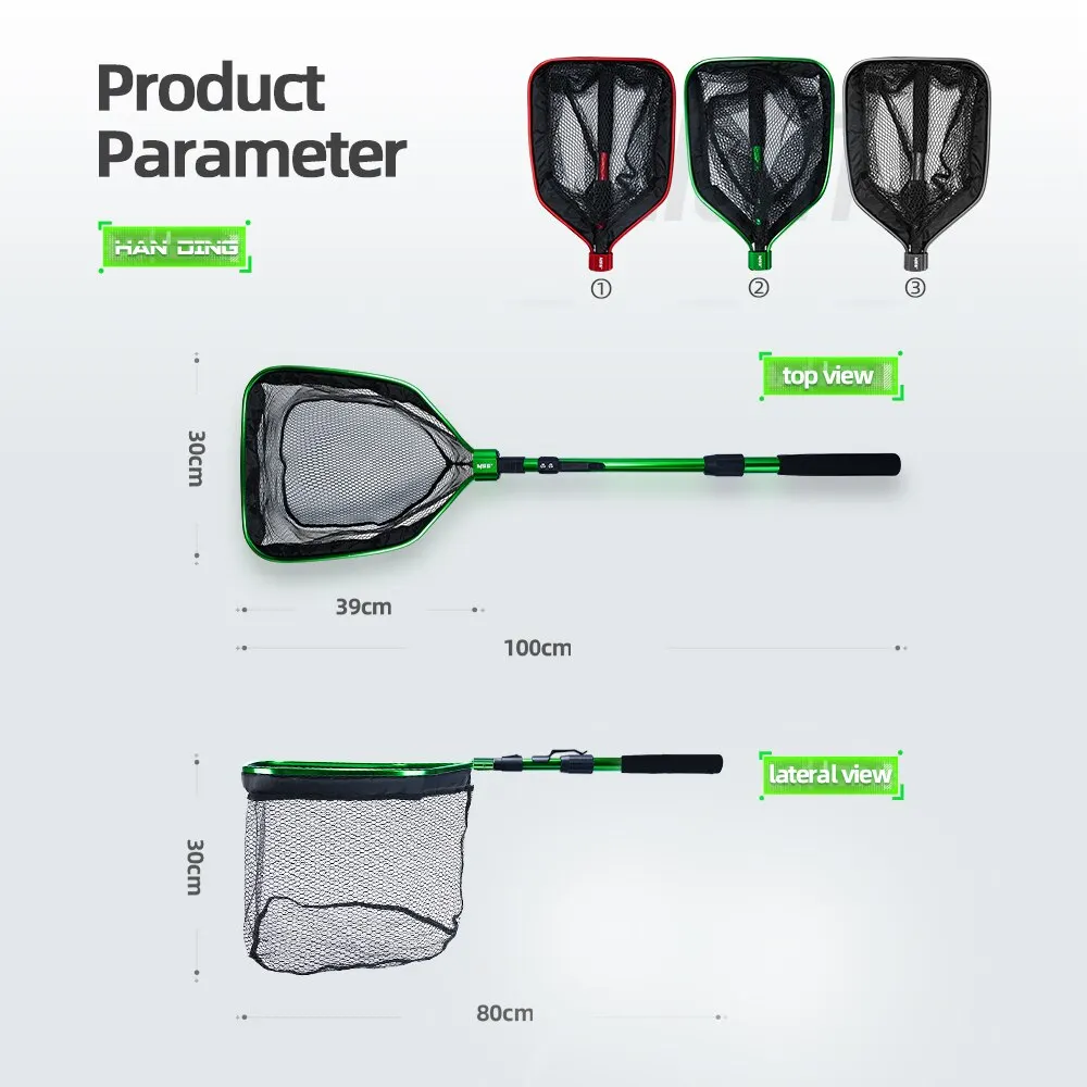 Fishing Net Portable Telescopic Landing Net Floating Nylon Material Fishing Mesh