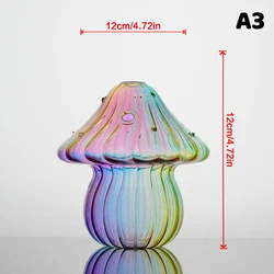 Colorful Glass Mushroom Vase for Home Decor and Aromatherapy Display (A3)