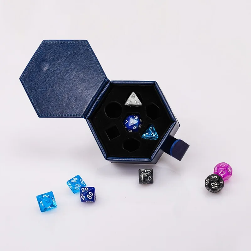 PU Hexagon Storage Bag and Dungeon Board Game DND Bundle Pocket Dice Bag Run Group Dice Box Hold 7 dice bag