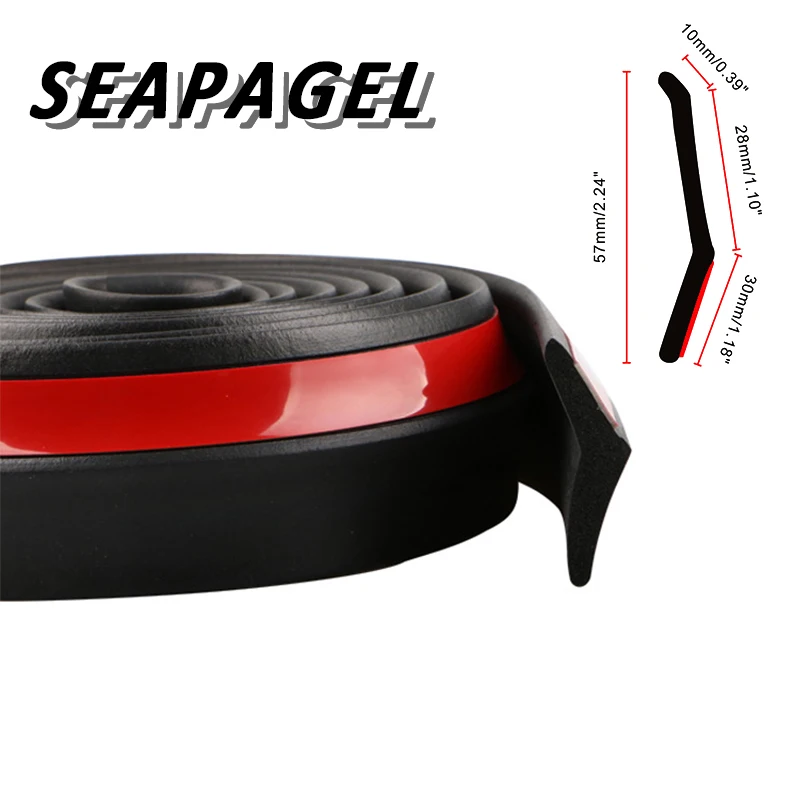 Front Bumper Spoiler Lips Car Bumper Lip Protection Decoration Stickers Rubber Car Universal Protectors 1M/2.5M