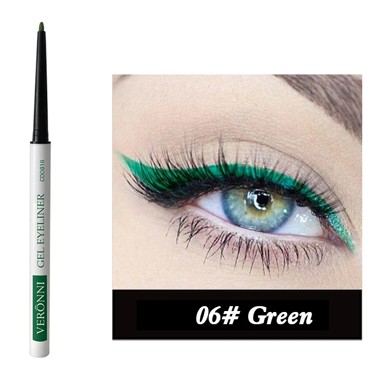 VERONNI 6 Colors Matte Eyeliner Gel Pencil Easy To Wear Colorful White Red Black Eye Liner Pen Cream Makeup Cosmetics 4