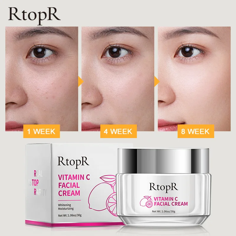 

RtopR Vitamin C Face Cream Whitening Brightening Gentle Nourishing Moisturizing Melanin Reduction Fine Lines Rejuvenating Skin