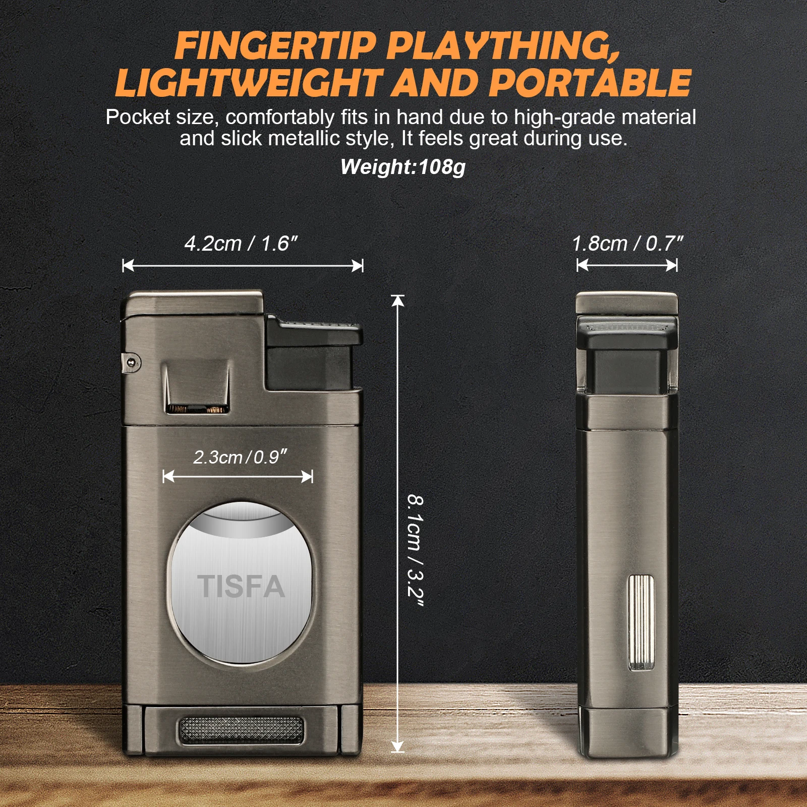 Cigar Torch Lighter with Built in Cigar Cutter,Triple Jet Flame Butane Lighter with Window,Refillable Butane Windproof Lighters