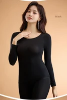Sous-vêtement thermique femme automne hiver chemise à bascule T-shirt à manches longues mince haut thermique seconde peau thermique femme L-XL 4