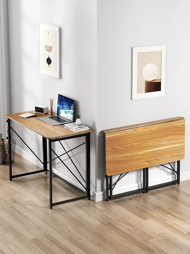 Table d'étude à domicile pliable pour chambre à coucher, table pliante  simple, bureau d'étudiant, bureau d'ordinateur, meubles de bureau