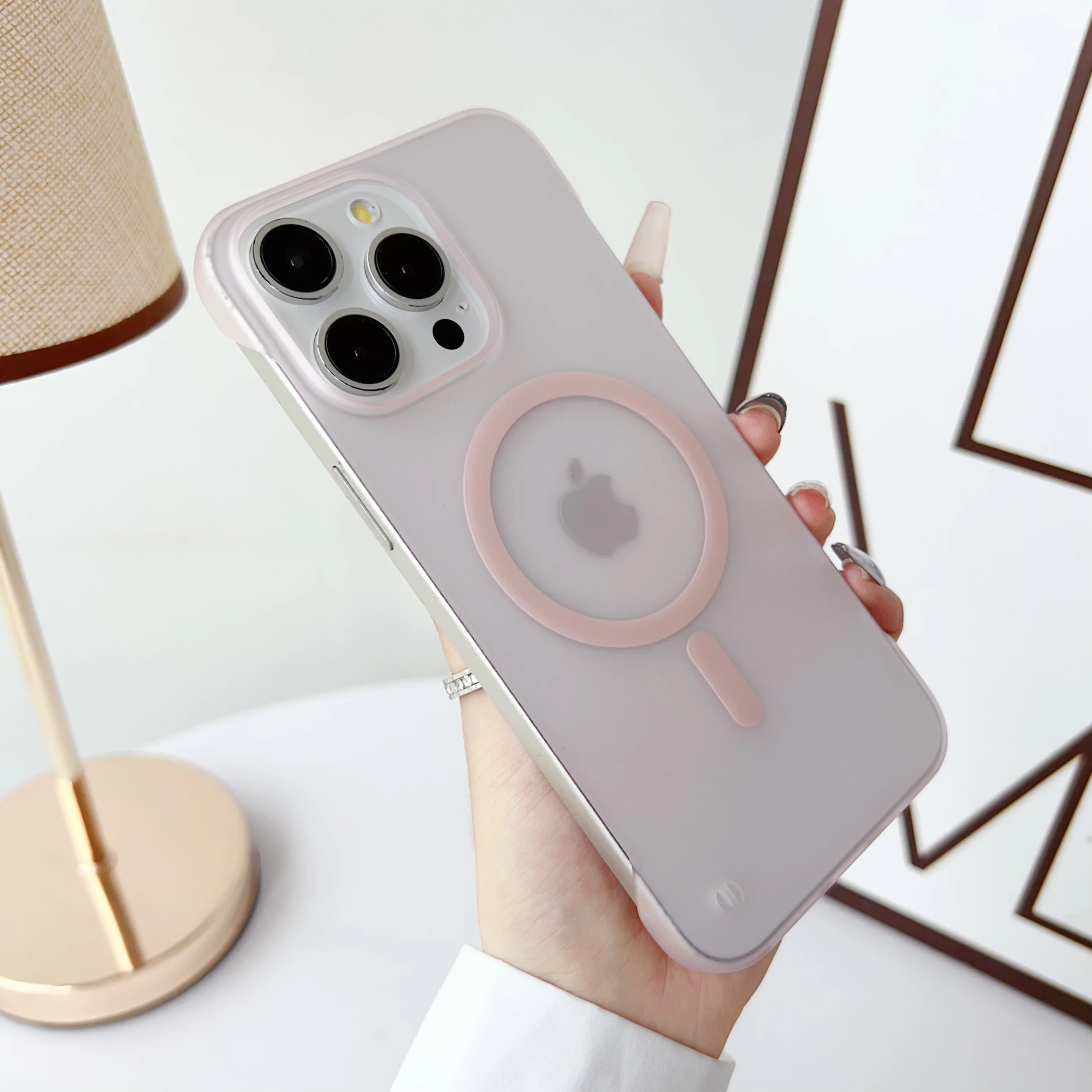 Ultra Thin Frameless Magnetic Wireless Charging Translucent Matte Case