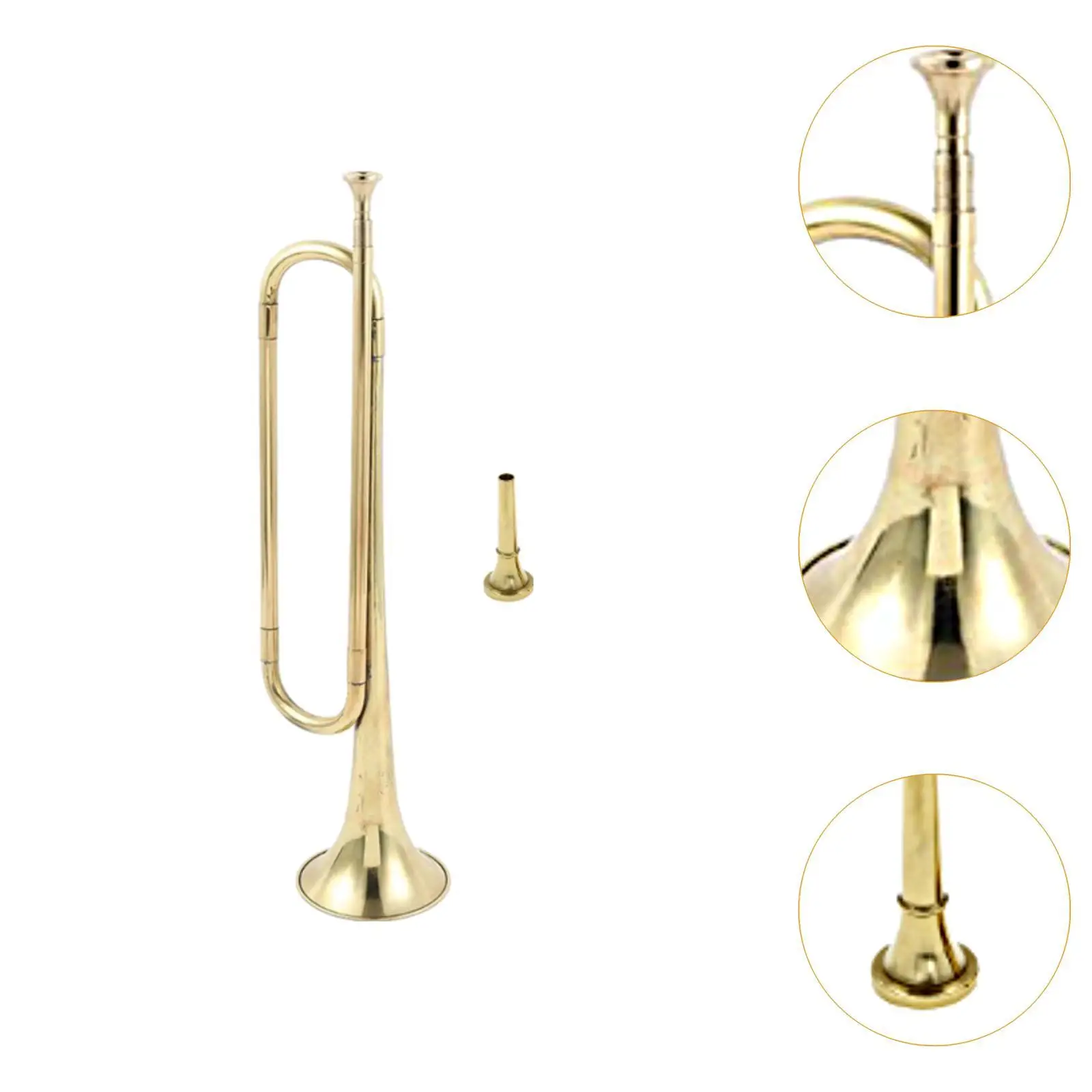 C Flat Bugle Brass Bugle with Mouthpiece Professional Musical Instrument