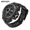 SANDA-relojes deportivos para hombre, pulsera Digital con pantalla Dual, resistente al agua, a prueba de golpes, con fecha automática, 2021 1